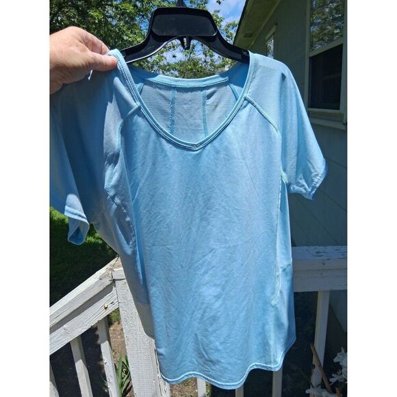 T-Shirt Hush Aqua Blue Tek Gear Performance Dry Tek Tee XL 14 Women's - Picture 6 of 6
